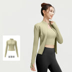 Zipper Long Sleeve Sports Jacket Women Fitness Yoga Shirt Gym Top Activewear Running Coats Push Up Workout Clothes Woman Jacket