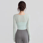 Yoga Tops with Chest Pads Long-sleeved