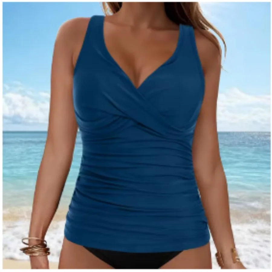 V-neck Adjustable Shoulder Strap Tankini