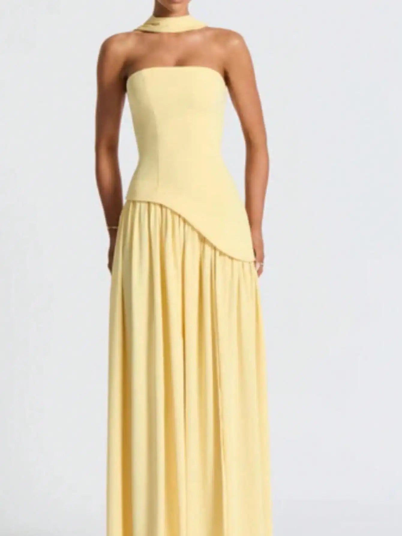 Women Fashion Sexy Solid Halter Dress