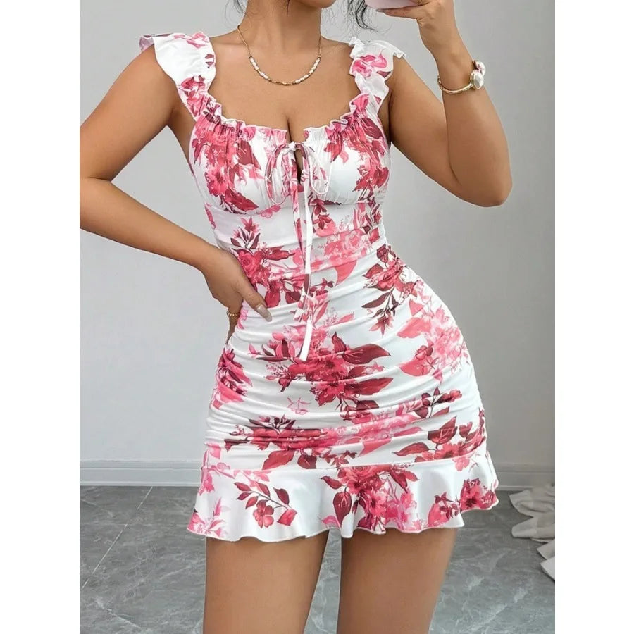 Retro Waist Slim Short Dress