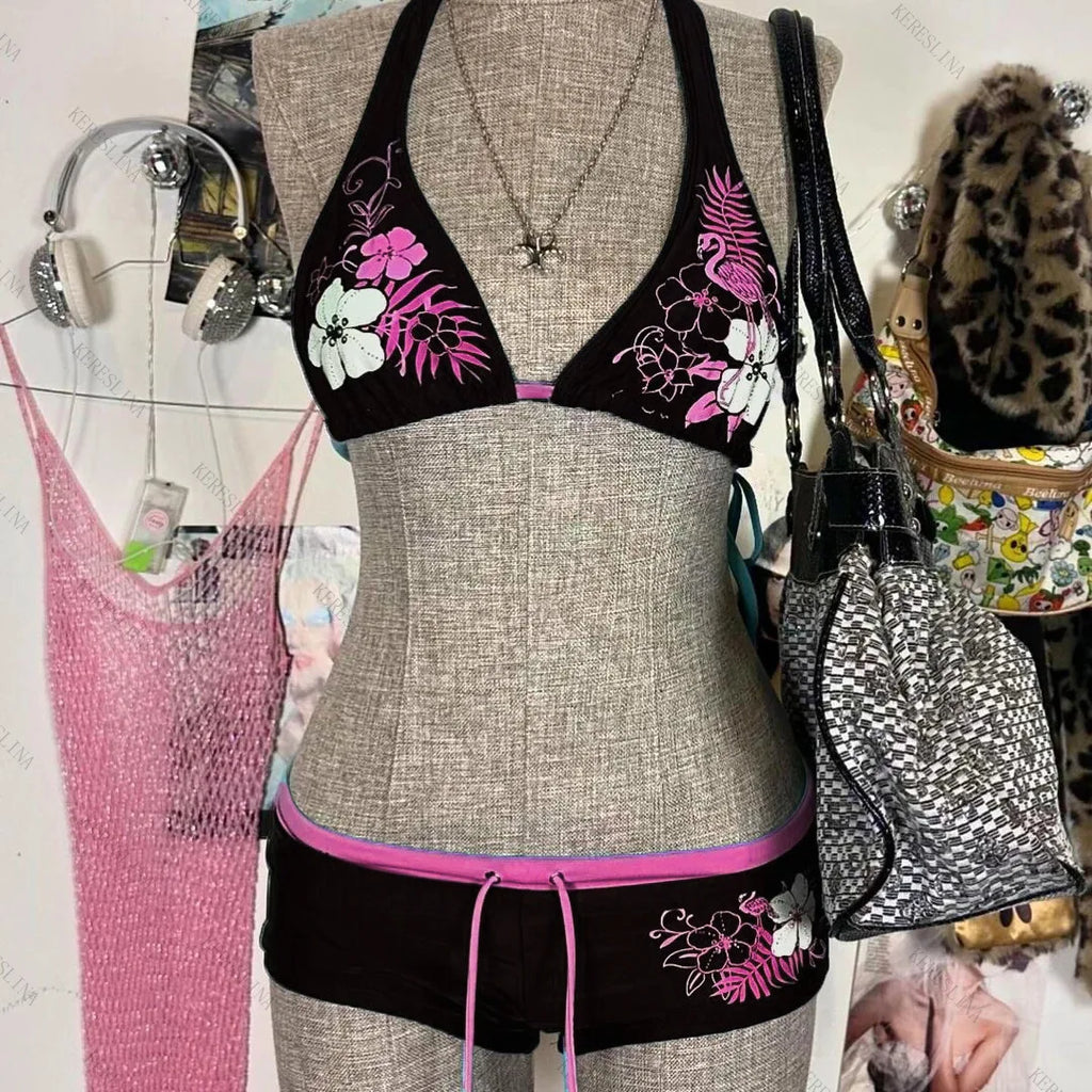 Flower Pattern Bikini Set