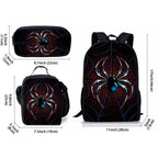 Spider Pattern Three Piece Set Backpack