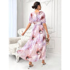 Floral Printed Batwing Sleeve Dress