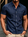 Slim Fit Linen Short Sleeve Shirt