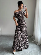 Asymmetrical One-Shoulder Ruched Maxi Dress