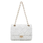 Quilted Crossbody Distressed Jean Denim Purse