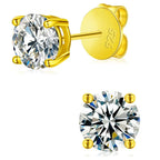 Moissanite Studs Earrings 925 Sterling Silver Gold Plated