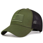 American Flag Embroidery Baseball Net Caps