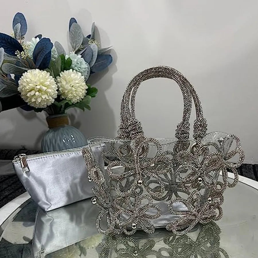 Clear Rhinestone Handbag