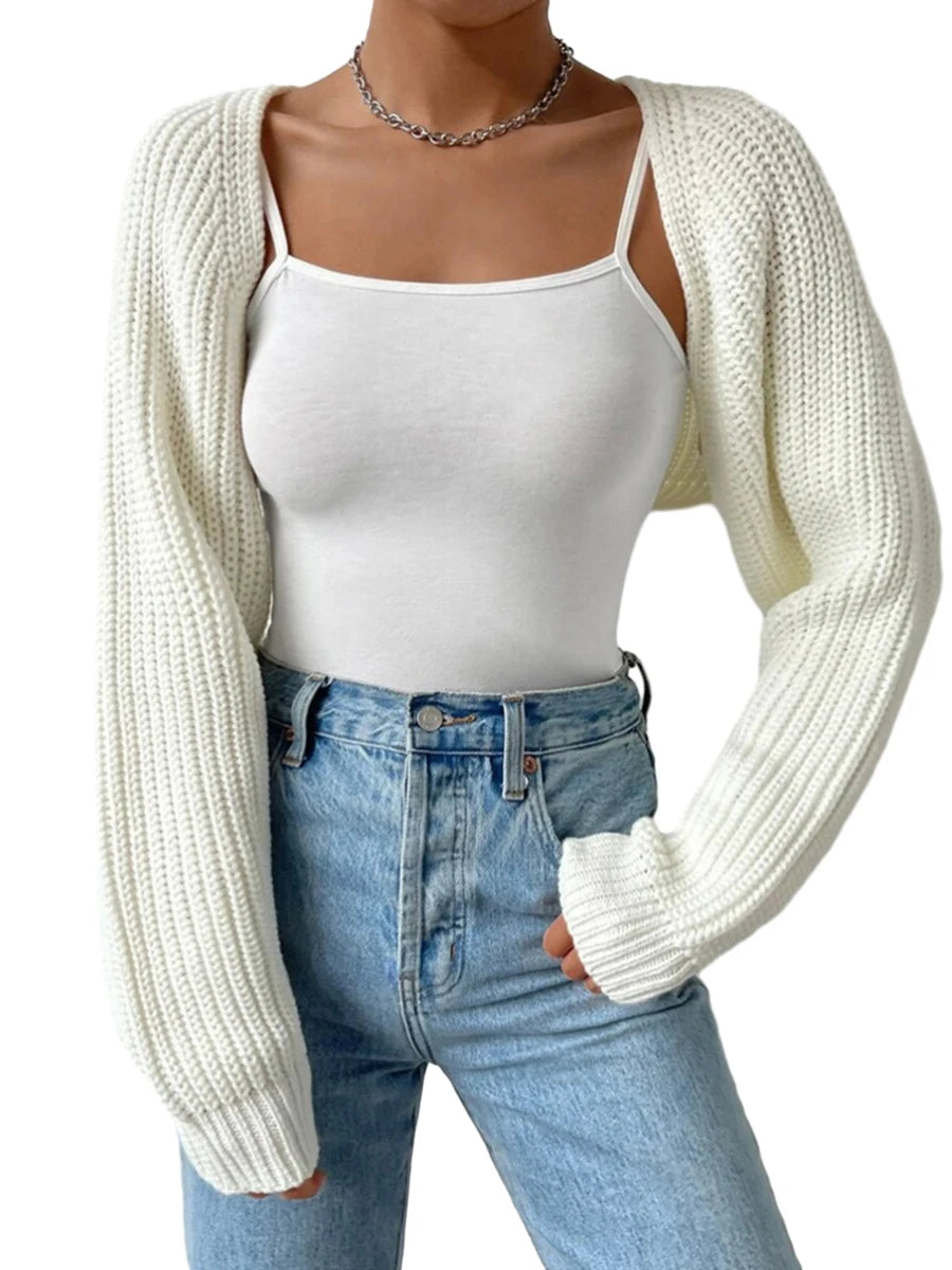 Open Front Cropped Cardigan