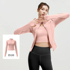 Zipper Long Sleeve Sports Jacket Women Fitness Yoga Shirt Gym Top Activewear Running Coats Push Up Workout Clothes Woman Jacket