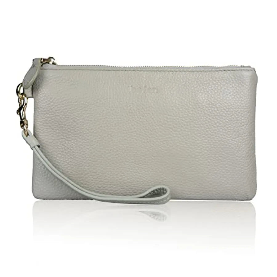 Genuine Leather Wristlet Clutch