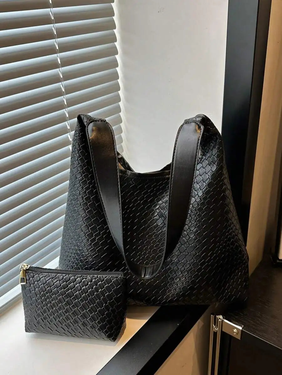 Crescent Shaped PU Leather Shoulder Bag With Coin Purse
