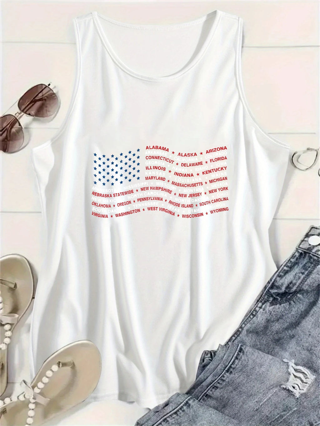 Women's Plus Size Independence Day United States Flag