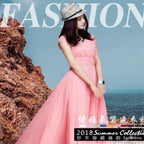 V-neck Short-sleeved Chiffon Dress