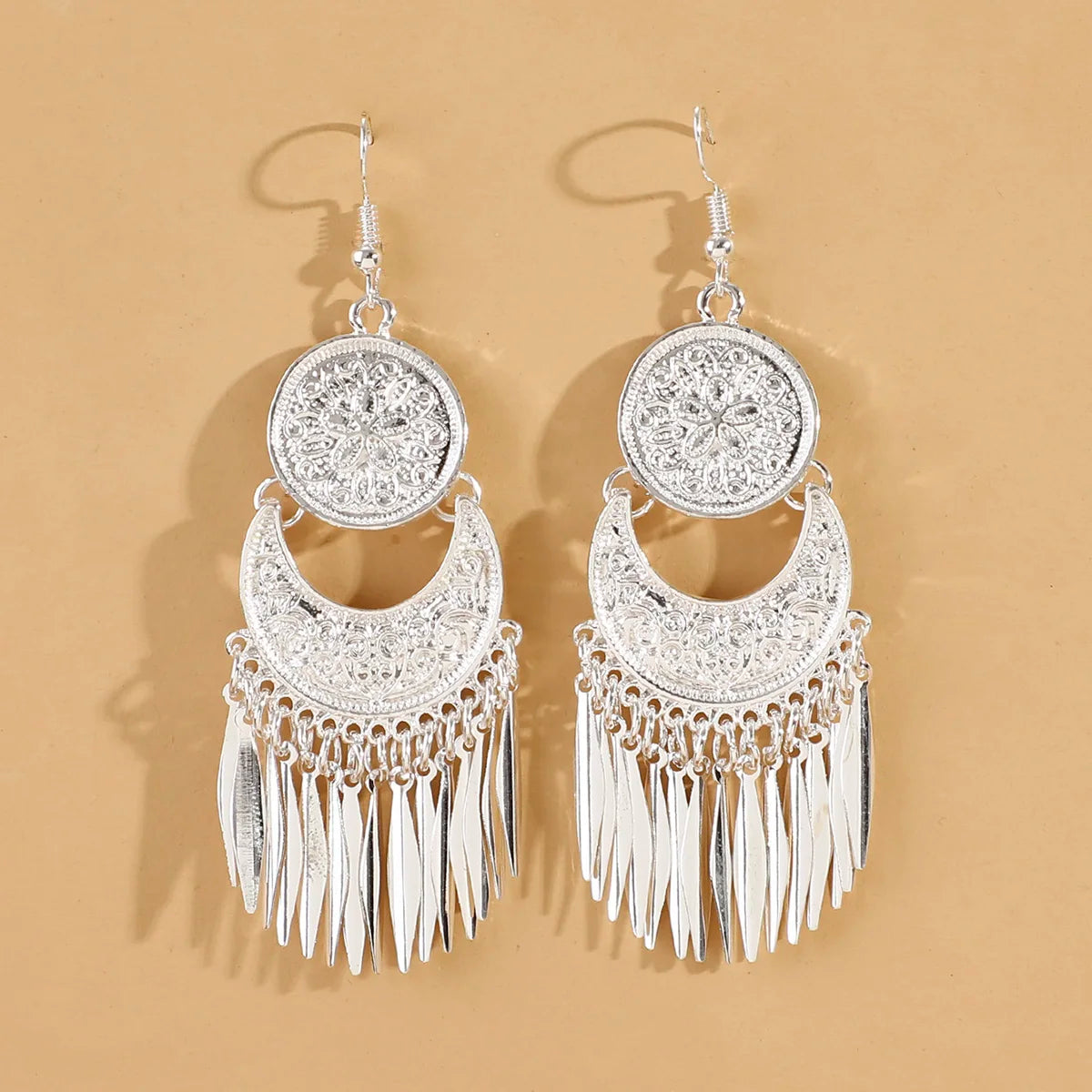 Metal Tassel Carved Women's Earrings
