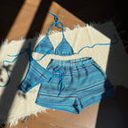 Knitted Halter Tie Bikinis Sets
