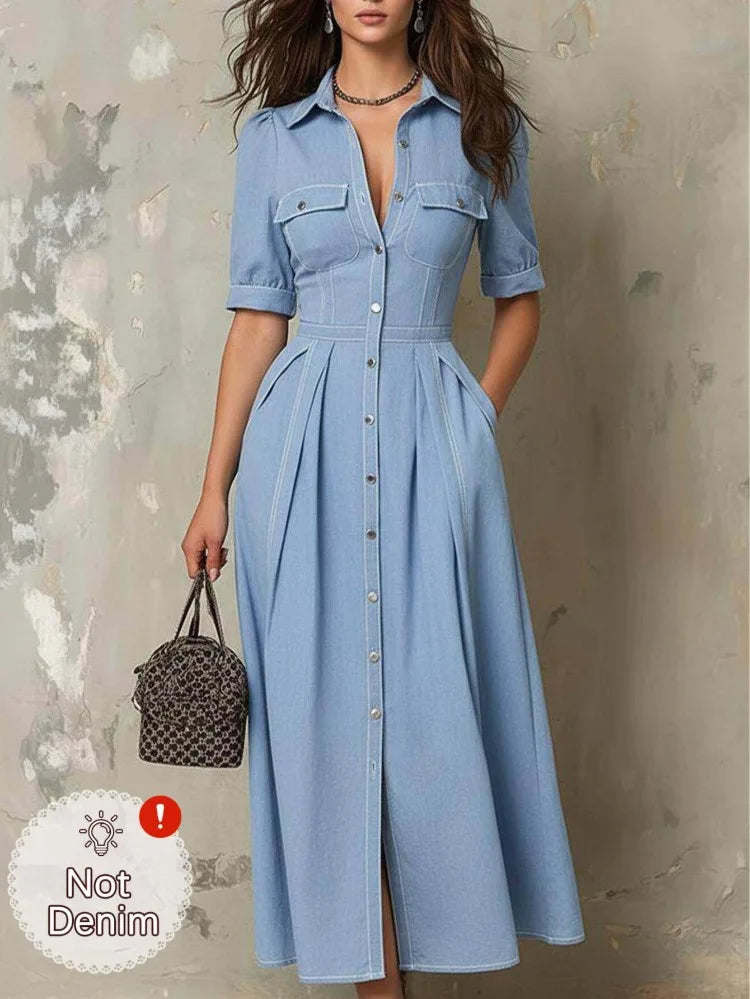 Lapel Shirt Dress