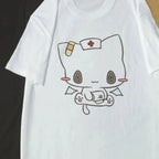 Cartoon Printed Funny Couples Sweet Y2k Harajuku