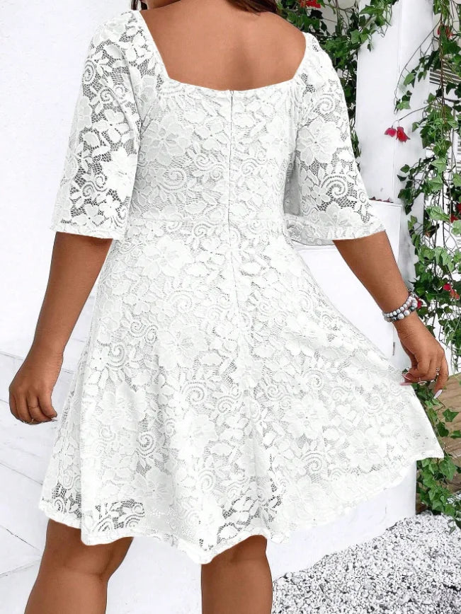 Plus Size Women's Lace A-line Dress