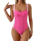 Slimming Pleating One-piece Swimsuit