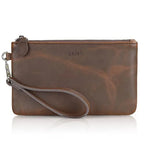 Genuine Leather Wristlet Clutch