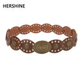 Elegant Patchwork Belt with Stylish Floral Buckle