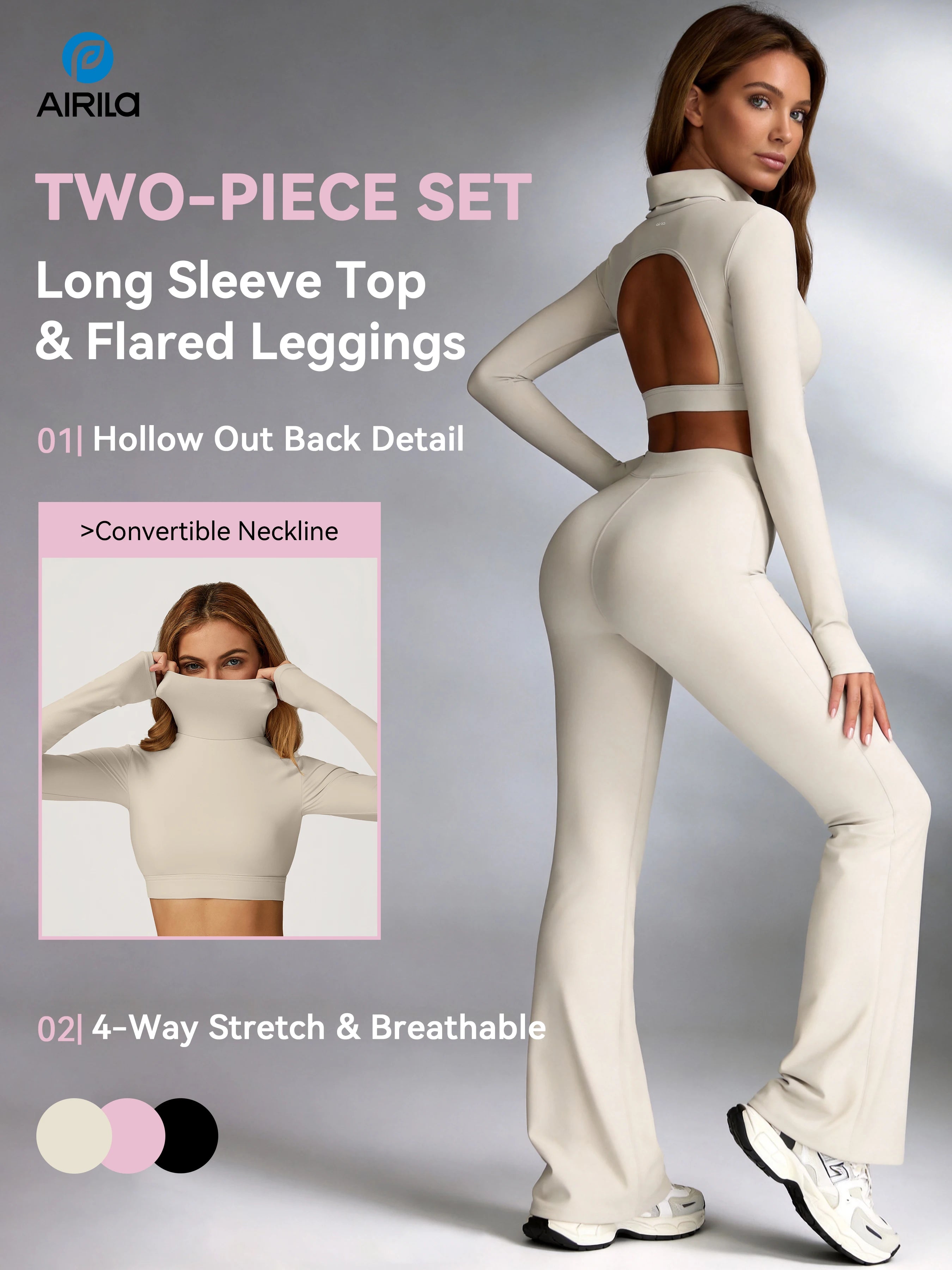 High-Neck Long-Sleeve Yoga Set