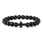 Men's Natural Stone Prayer Bracelet