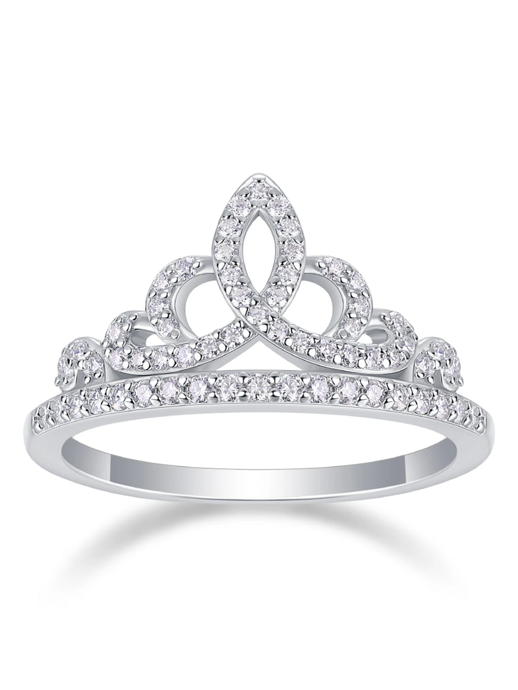 Moissanite Tiara Ring 925 Sterling Silver 18K Gold Plated