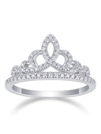 Moissanite Tiara Ring 925 Sterling Silver 18K Gold Plated