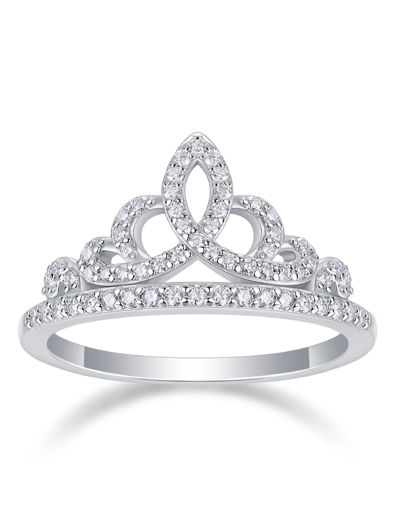 Moissanite Tiara Ring 925 Sterling Silver 18K Gold Plated