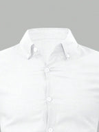 Solid Color Cotton Button-Down Long Sleeve Shirt