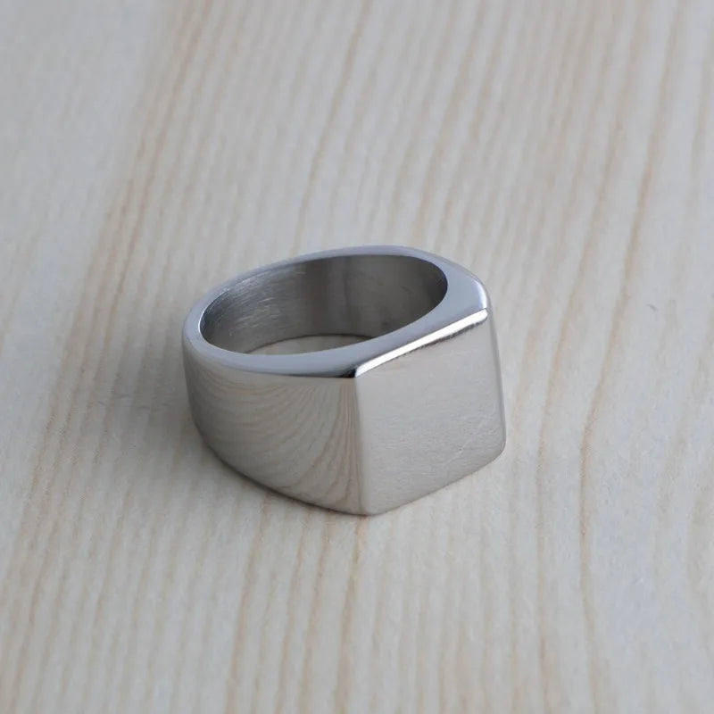 Titanium Steel Smooth Simple Flat Ring