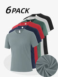 6-Pack Men's Breathable Polyester Crew Neck T-Shirts