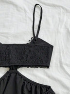 Black Cut-Out Spaghetti Strap Dress