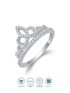 Moissanite Tiara Ring 925 Sterling Silver 18K Gold Plated