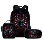 Spider Pattern Three Piece Set Backpack