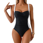Slimming Pleating One-piece Swimsuit