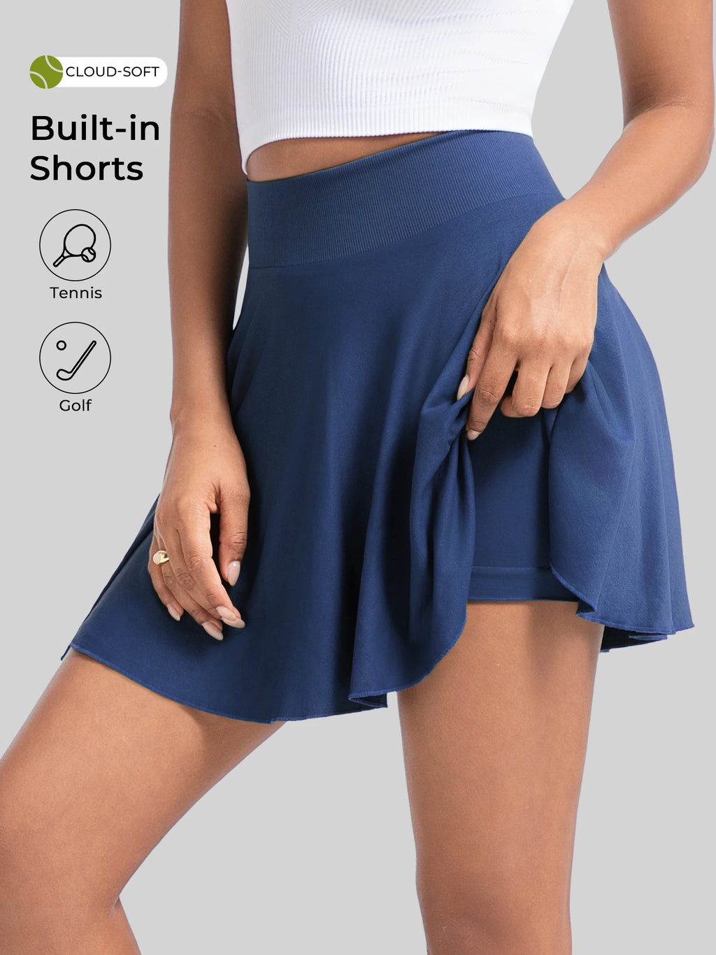 High Waist Tennis Skirt Sport Skort