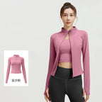 Zipper Long Sleeve Sports Jacket Women Fitness Yoga Shirt Gym Top Activewear Running Coats Push Up Workout Clothes Woman Jacket