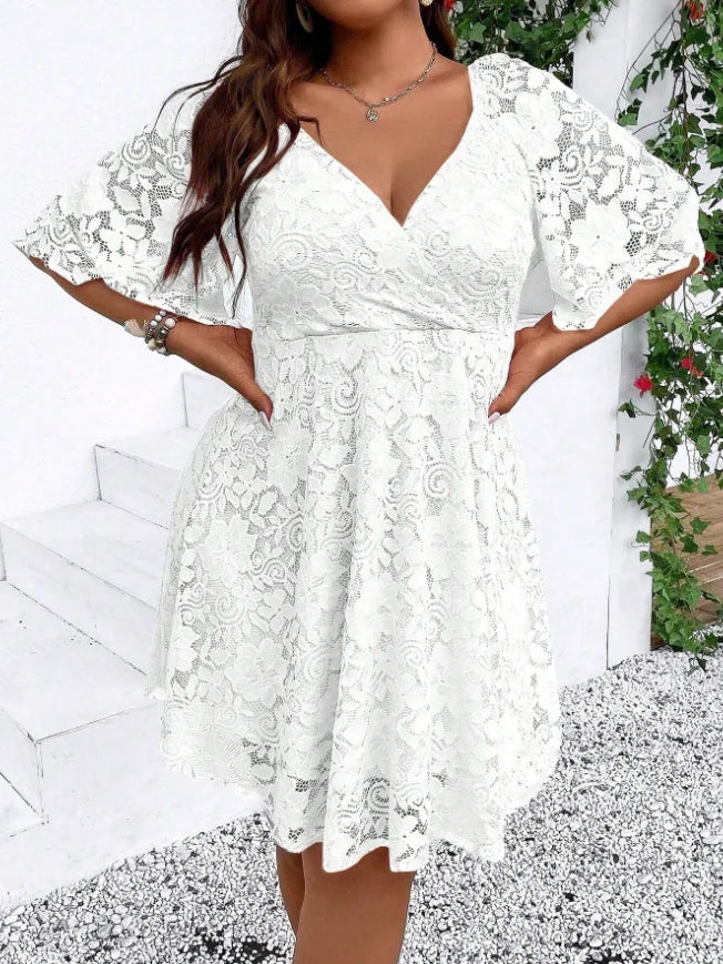 Plus Size Women's Lace A-line Dress