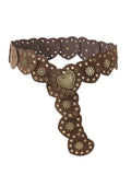 Fashion Heart-Shaped Velvet Patchwork Belt