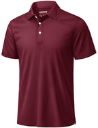 Men's 3 Buttons Polo Shirts Short Sleeve Quick Dry Golf Shirt Performance Polo with Collar Casual Work Athletic T-Shirt