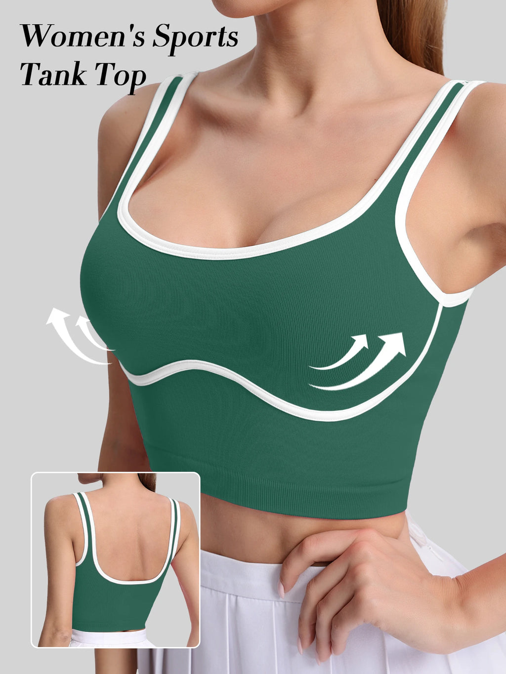 U-neck crop top quick-dry vest