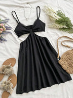 Black Cut-Out Spaghetti Strap Dress