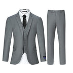3pcs Men's Classic Solid Color Suit Set