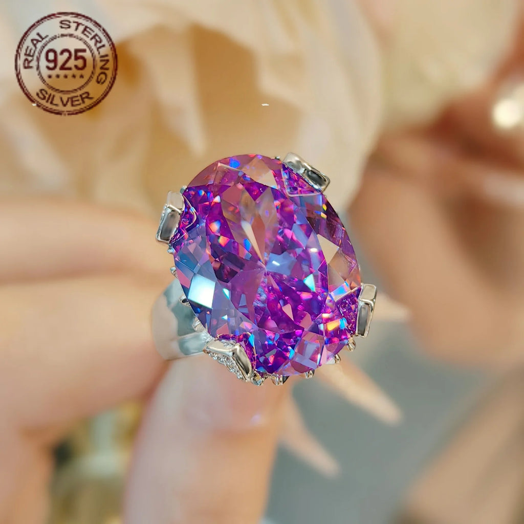 925 Sterling Silver Oval Light Amethyst Rings