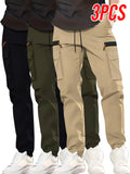 3-Pack Men's New Multi-Pocket Cargo Pants